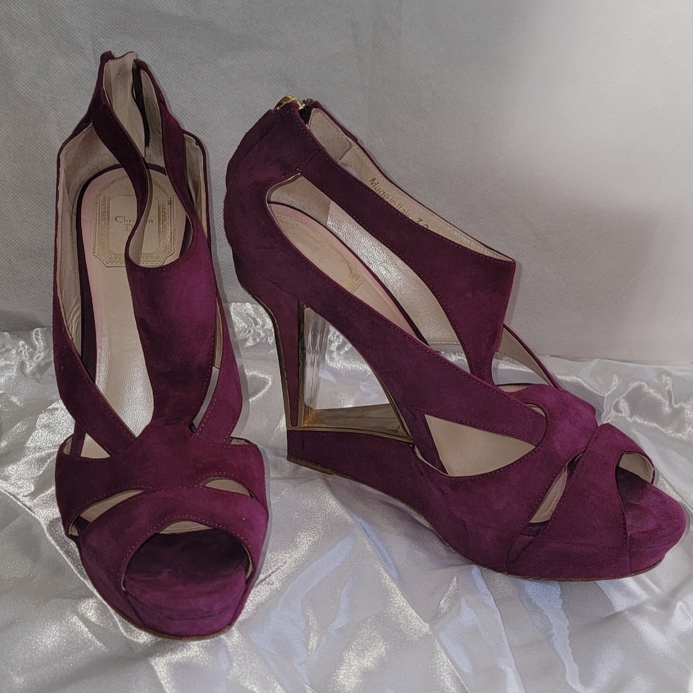 Christian Dior Purple Wedges Retail $1,190